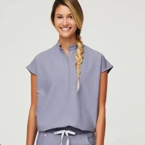 FIGS Vapor Blue Space Dye Rafaela Top